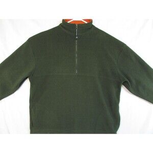 Britches Fleece Sweatshirt Mens XL Green 1/4 Zip Pullover Outdoor Pockets